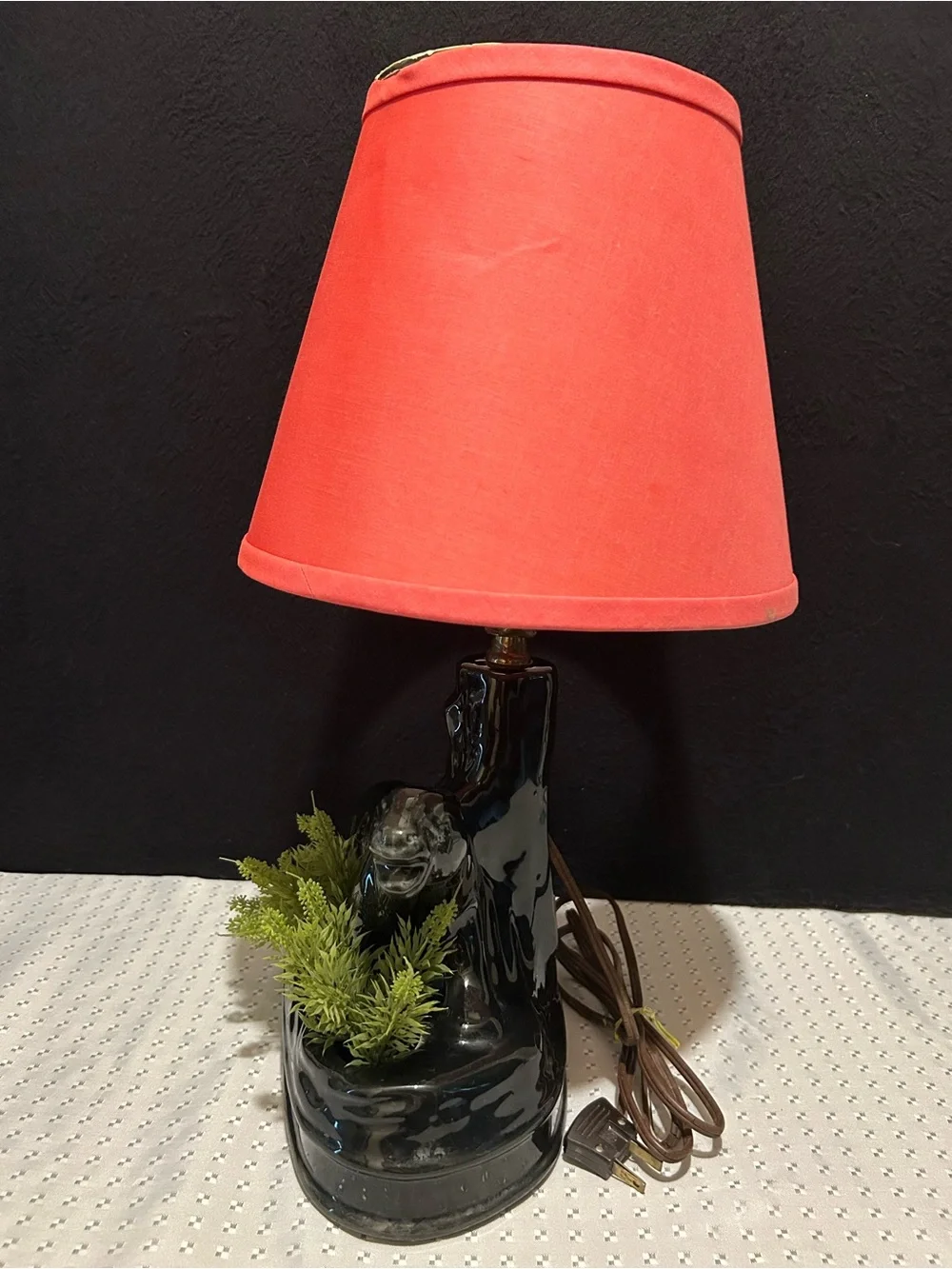 Excellent Vintage 1950s Ceramic Black Panther TV Lamp Planter MCM